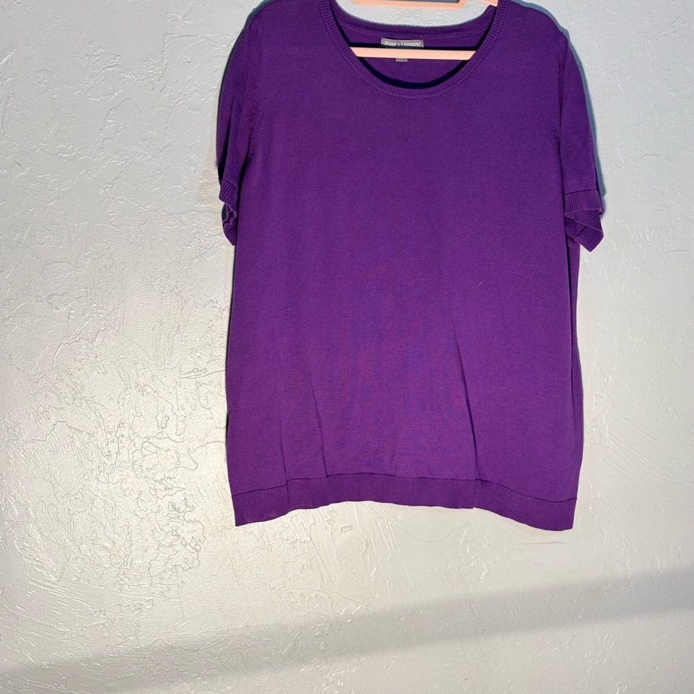 Jessica London Purple Boxy Relaxed T-Shirt